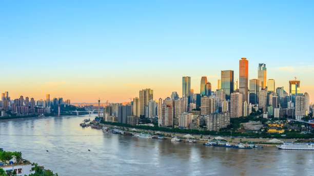 istock Modern metropolis skyline at sunrise,Chongqing,China. 1179312551