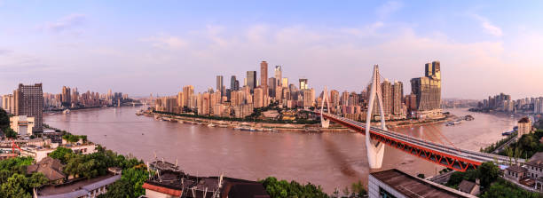 istock Modern metropolis skyline at sunrise,Chongqing,China. 1179312622