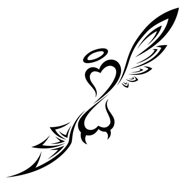 Good And Evil Heart Tribal Tattoo Stock Illustration - Download Image Now - Angel, Heart Shape, Drawing - Art Product - iStock Good And Evil Heart Tribal Tattoo Stock Illustration - Download Image Now - Angel, Heart Shape, Drawing - Art Product - iStock