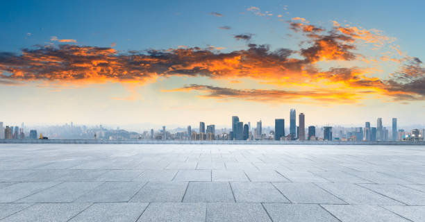 istock Empty square ground and architectural landscape skyline in Chongqing 1179318165