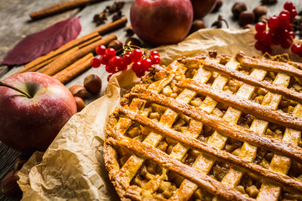 istock Freshly baked autumn apple pie with cinnamon 1179319268