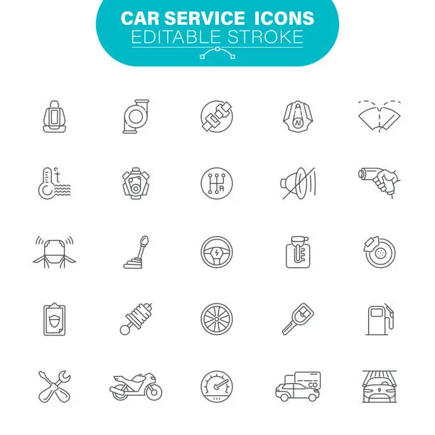 Vector illustration of Car Service Icons