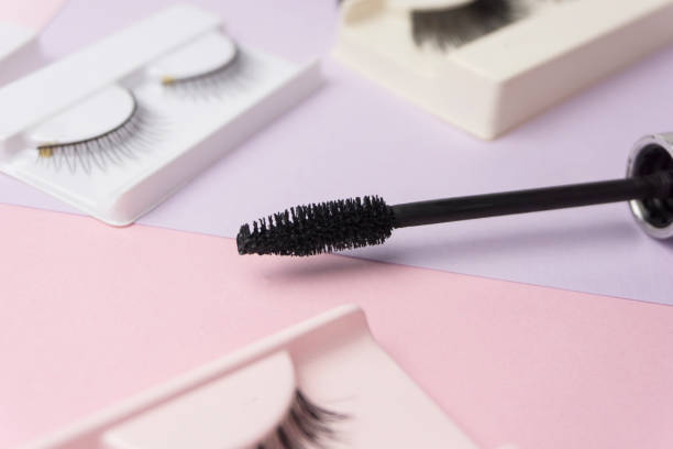 mascara false  eye lashes beauty photo mascara brush stock pictures, royalty-free photos & images