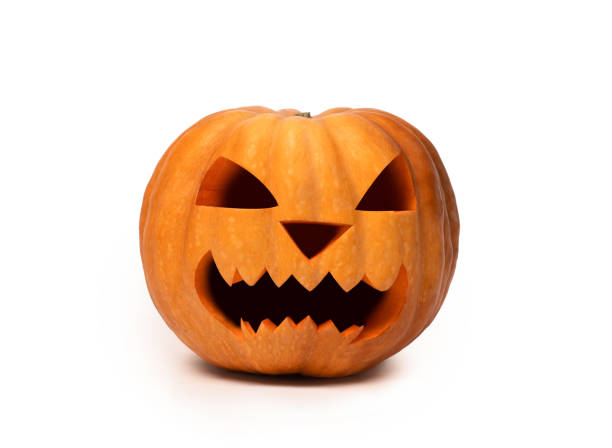 istock Spooky pumpkin with white backround ready for Halloween 1179325740