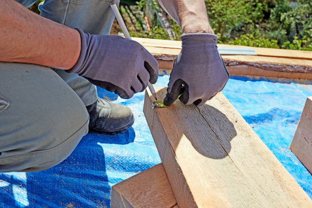 istock Blue collar carpenter using electric saw for wood cutting on site 1179326091