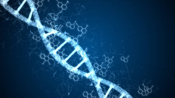 istock Abstract of digital DNA construction. Science animation. Conceptual design of genetics information. 1179333009