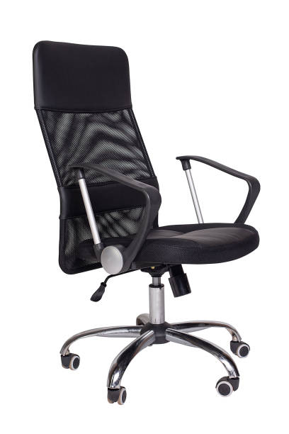 istock Modern black office armchair isolated on white background 1179333812