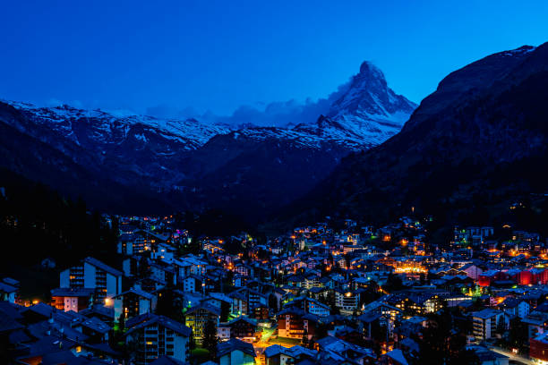 istock The realistic night view of Zermatt under Matterhorn. 1179334812