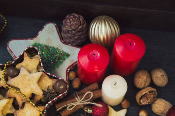 istock Christmas cookies and red 1179339212