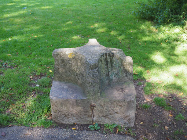 Carved stone seat in Chepstow
