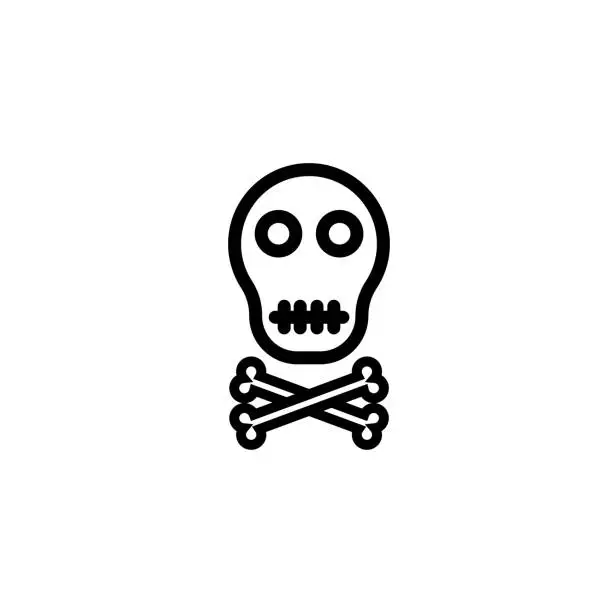 Vector illustration of classic cross bones and skull in vector format very easy to edit, individual objects