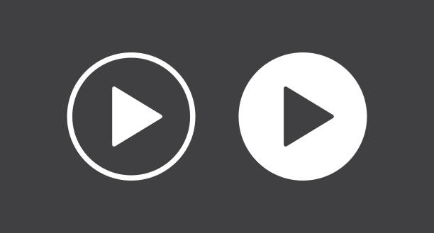 재생 버튼 아이콘. 벡터 그림입니다. - architecture or architectural feature or building exterior not blueprints not plans not tools not icon stock illustrations