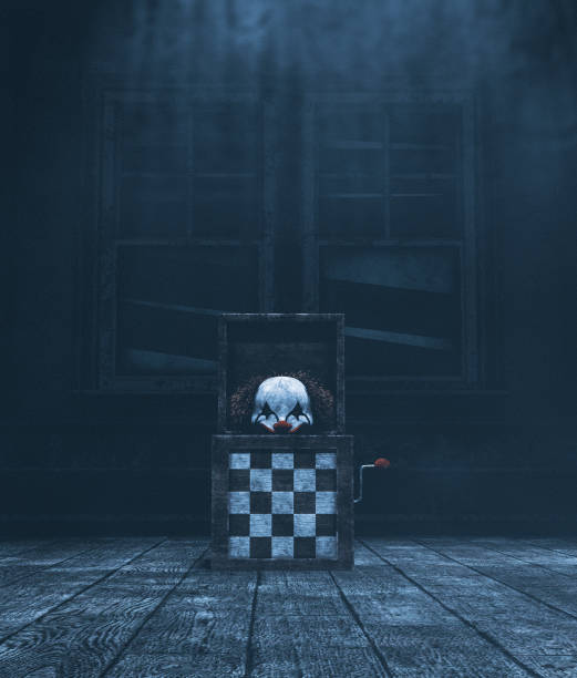 Haunted toys,3d illustration Haunted toys jack in haunted house,3d illustration clown photos stock pictures, royalty-free photos & images