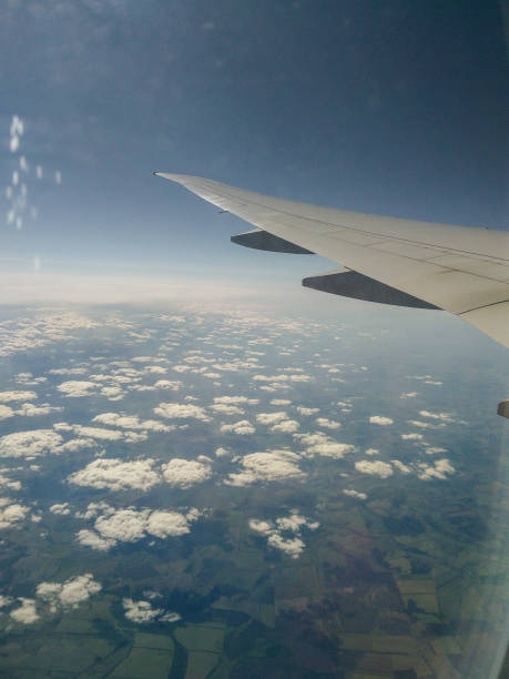 istock Land under the wing of an airplane. 1179347712