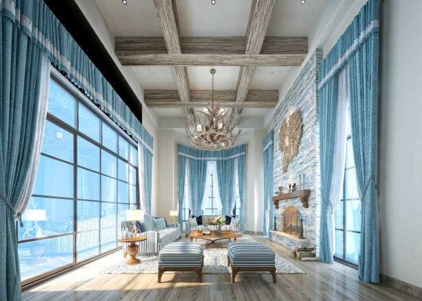 istock 3d render  classic home interior living and dining room 1179348592