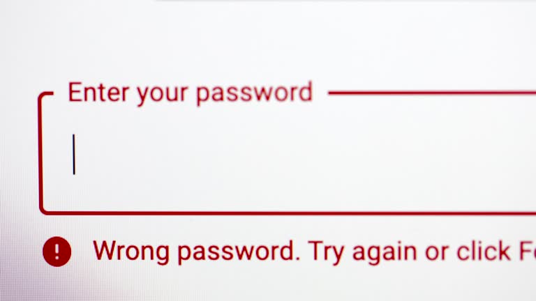 Error screen when wrong password entered