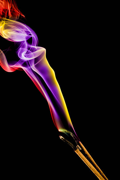 colored smoke stock photo