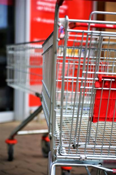 istock shopping cart in store 1179354149