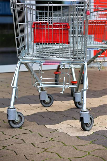 istock shopping cart in store 1179354151
