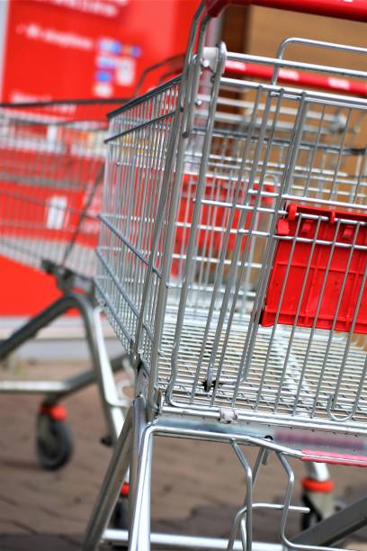 istock shopping cart in store 1179354178