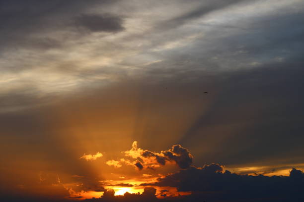 istock The sun is setting, the sun is golden yellow. 1179355471