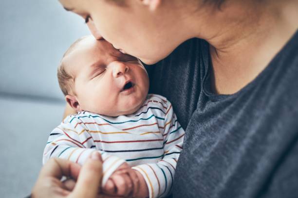 Mother with newborn son