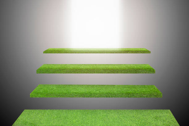 istock stairway covered with green grass.walk up to skyisolated on white background 1179357672