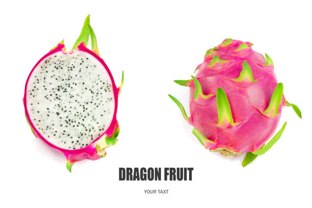 istock Creative layout made of pitahaya (dragonfruit). Flat lay. Food concept. 1179360235