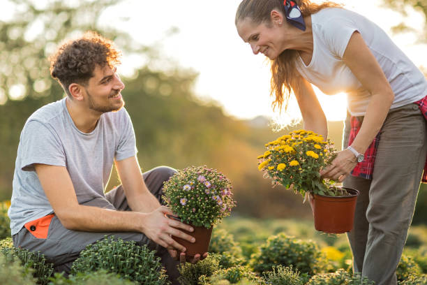 istock Two florists gardening flowers 1179361650