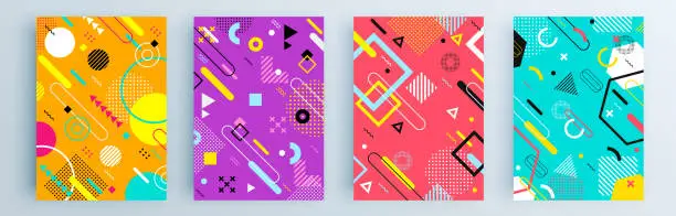 Vector illustration of Modern abstract covers set, minimal covers design. Colorful geometric background, vector illustration.