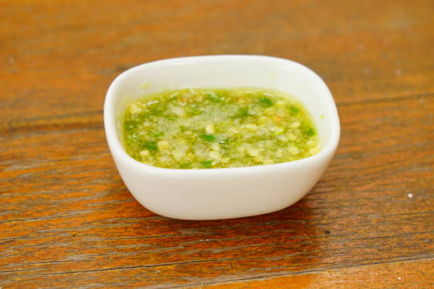 istock Spicy seafood sauce in circle white ceramic bowl 1179365042