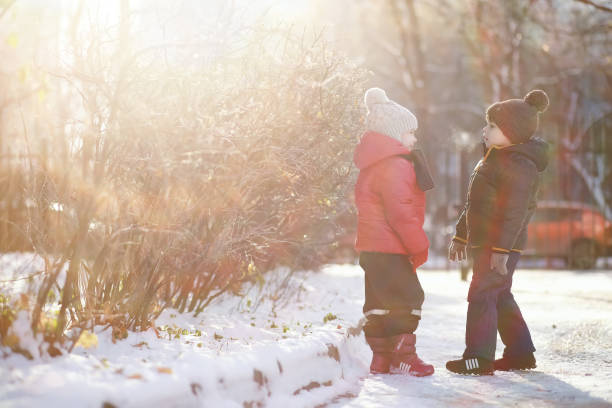 istock Children in winter park play 1179369303