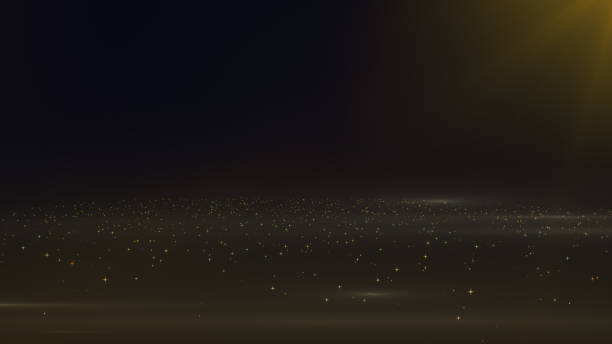 istock Gold Floating Dust Particles and Fog with Flare on space Background animation 3D rendering 1179369445
