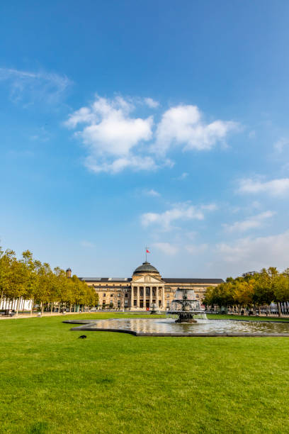 View of the Kurhaus in Wiesbaden, Germany Wiesbaden, Germany - October 18, 2018:  View of the Kurhaus in Wiesbaden, Germany. kurhaus casino stock pictures, royalty-free photos & images