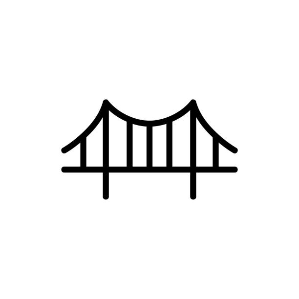 Bridge, suspension, rope icon vector image.Can also be used for building and landmarks . Suitable for mobile apps, web apps and print media. Bridge, suspension, rope icon vector image.Can also be used for building and landmarks . Suitable for mobile apps, web apps and print media. bridge stock illustrations