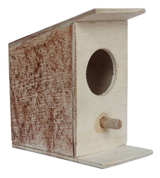 casa do birdhouse da caixa do ninho para pássaros - birdhouse birds nest box isolated - fotografias e filmes do acervo