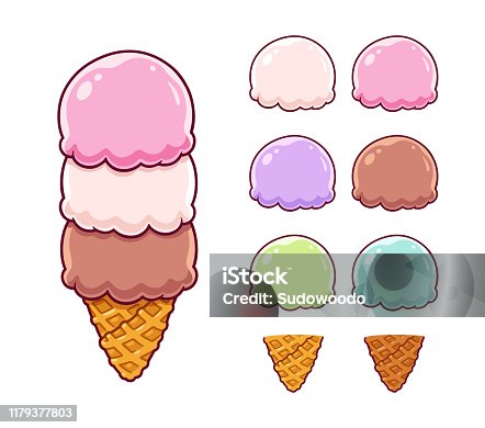 9,189 Ice Cream Scoops Illustrations & Clip Art - iStock | Ice cream, Scoop  of ice cream, Ice cream cone