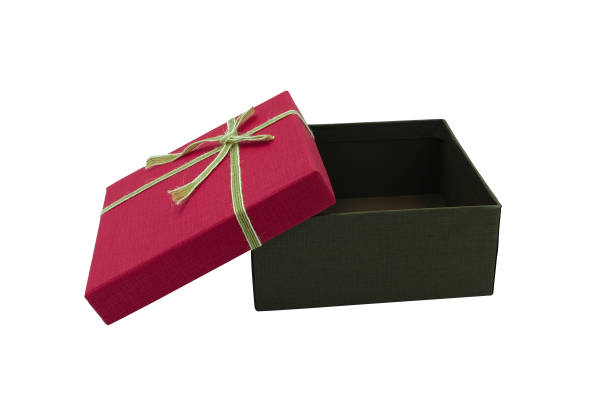 istock gift square box red and black color conner ribbon robe cross isolated on white background with clipping path 1179383294