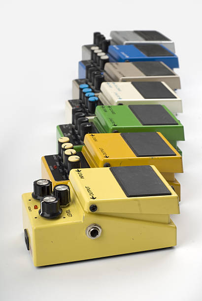 Guitar effects pedal stock photo