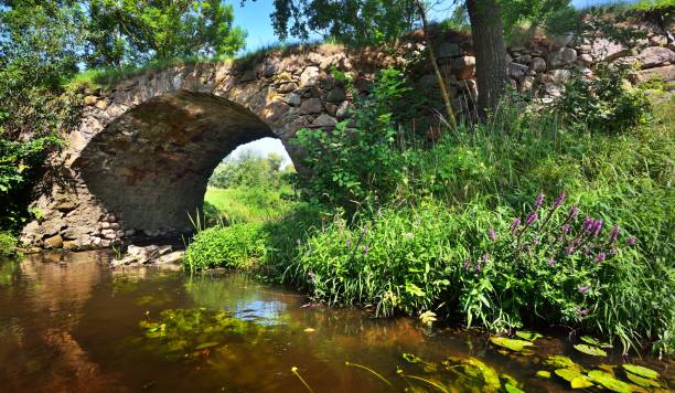 istock Small medieval bridge across the river Vilce in Latvia. 1179388467