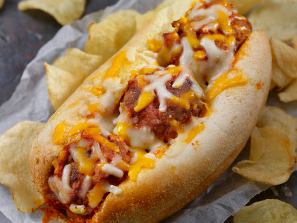 istock Baked Meatball Sub Sandwich with Kettle Chips 1179395384