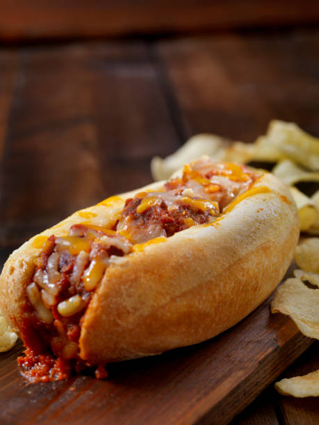 istock Baked Meatball Sub Sandwich with Kettle Chips 1179395387