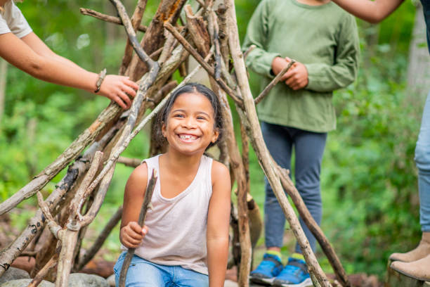 istock Group of kids in the forest 1179399072