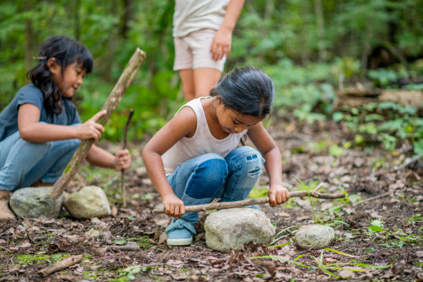 istock Group of kids in the forest 1179399235