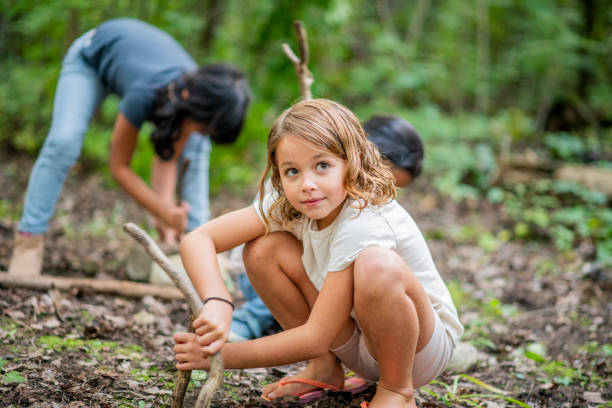 istock Group of kids in the forest 1179399693