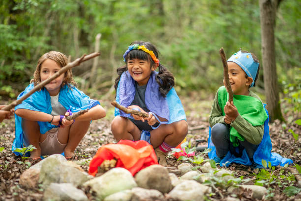istock Group of kids in the forest 1179399741