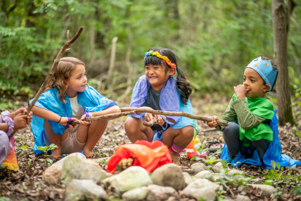 istock Group of kids in the forest 1179399746
