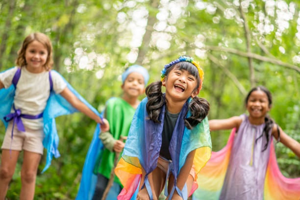 istock Group of kids in the forest 1179399782
