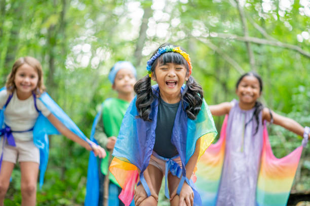 istock Group of kids in the forest 1179399846