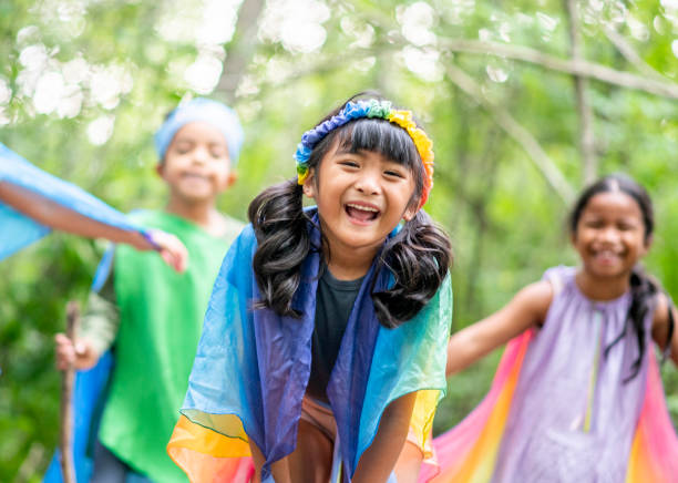 istock Group of kids in the forest 1179399891